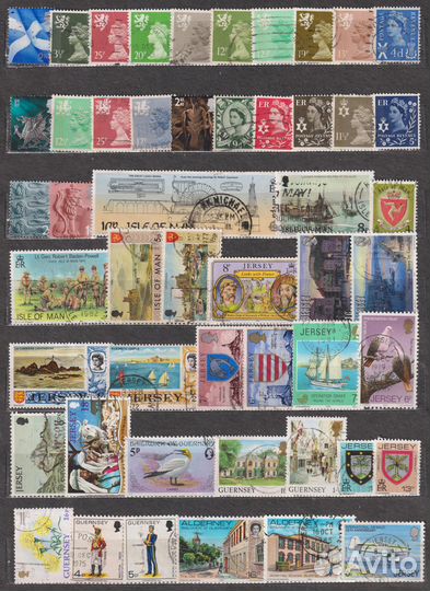 50 почтовых марок локальной почты Великобритании