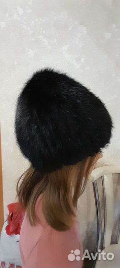 Шапка норковая женская вязаная