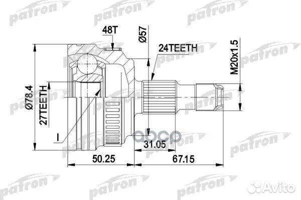 ШРУС наружн к-кт 24x57x27 ABS:48T mercedes-benz