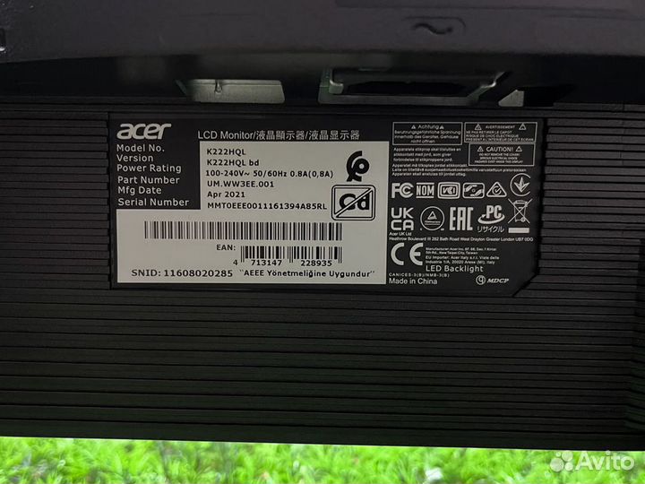Монитор Acer K222HQL Full HD 22'