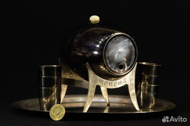 Мельхиоровый набор для коньяка