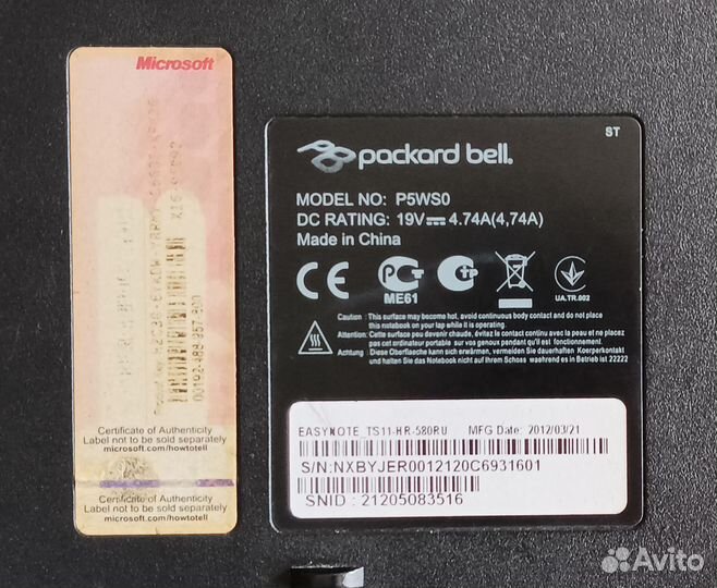 Ноутбук Packard Bell Easynote TS11-HR-580RU