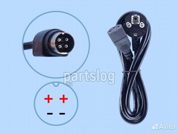 Блок питания 12V 6A 4-pin Round 10mm Male 72W