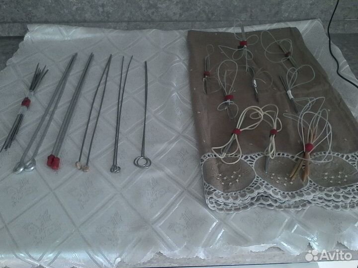 Спицы для вязания круговые на леске, прямые-разные