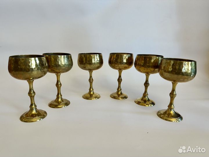 Набор графин и рюмки из латуни мельхиора