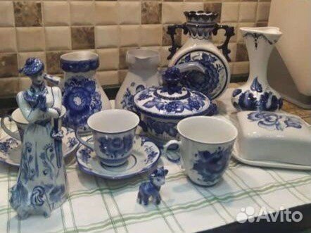 Набор посуды гжель