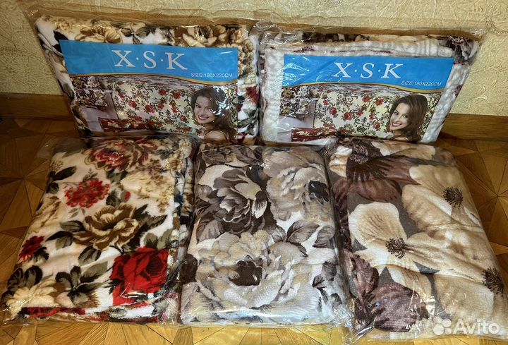 Плед флисовый новый бамбук в упаковке