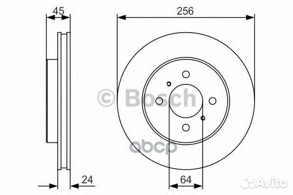 Диск торм. пер.вент.256x24 4 отв 0986479R18 B
