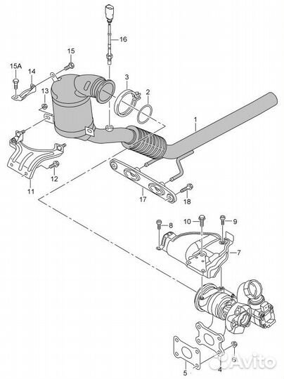 Приемная труба глушителя Skoda Octavia Scout