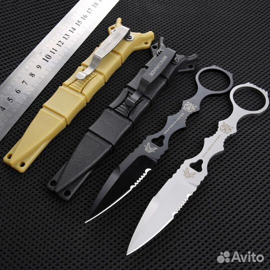 Нож нескладной 178SBK socp ст.440С (белый/чёрный)