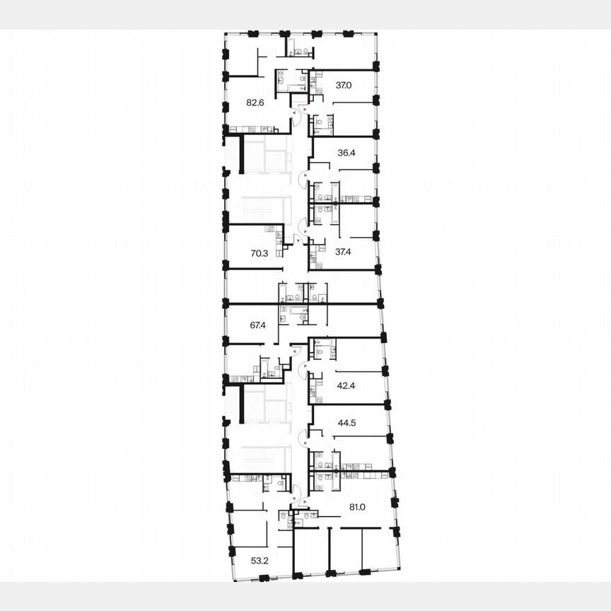 2-к. квартира, 67,4 м², 12/18 эт.