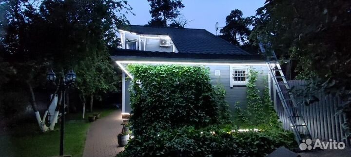 Гибкий неон подсветка домов