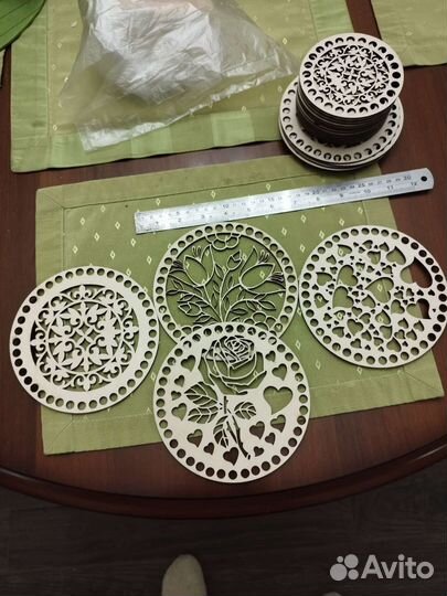 Деревянные донышки и крышки для вязания корзинок