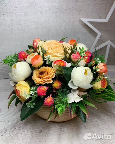 Декор композиции из искусств цветов подарок пасха