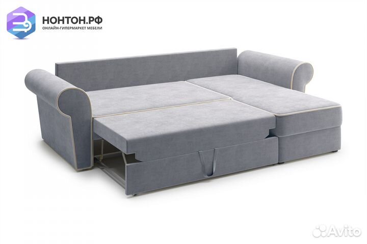 Диван угловой дельфин Прованс серый