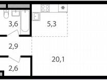 Квартира-студия, 34,5 м², 12/18 эт.