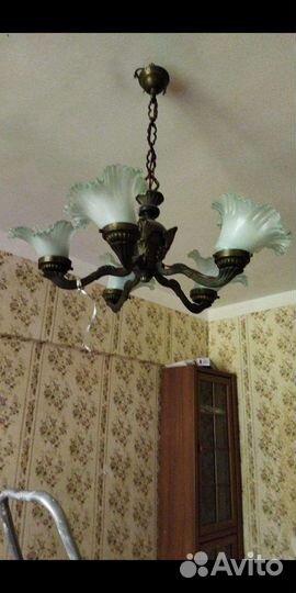 Люстра ампир ретро.Плафоны Югославия.Франция