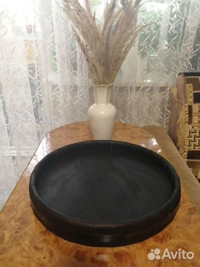 Поднос деревянный круглый