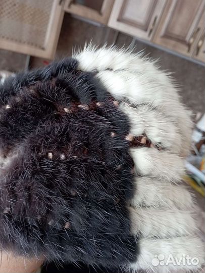 Шапка норковая женская вязаная