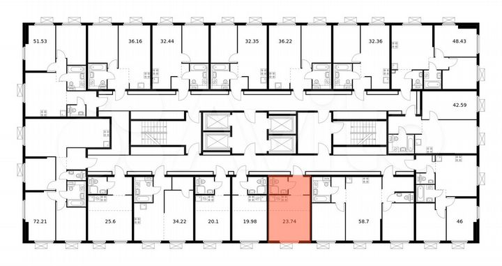 Квартира-студия, 23,7 м², 15/33 эт.