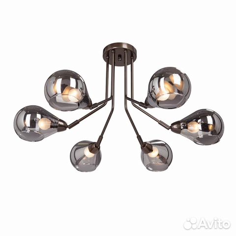 Люстра металл и стекло в спальню современная