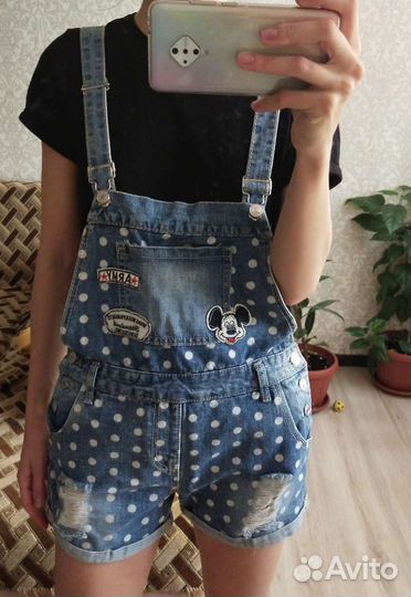 Джинсовый комбинезон шорты