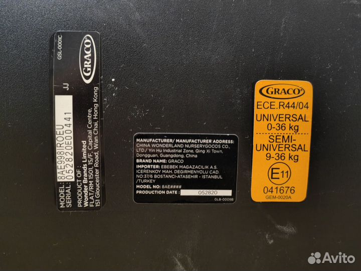 Детское автокресло graco