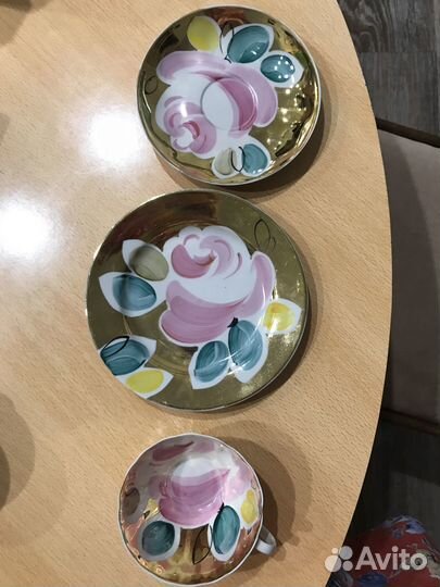 Чайное трио Дулево