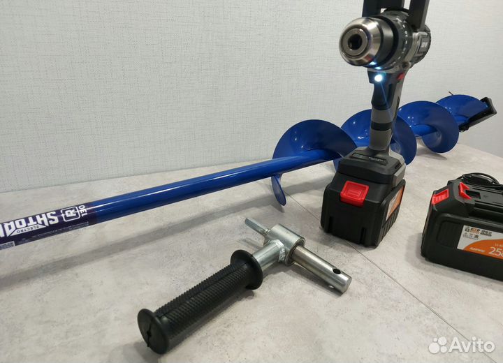 Ледобур Nanwei 150Nm 2 Акб 6Ah + Шнек Тонар 130мм