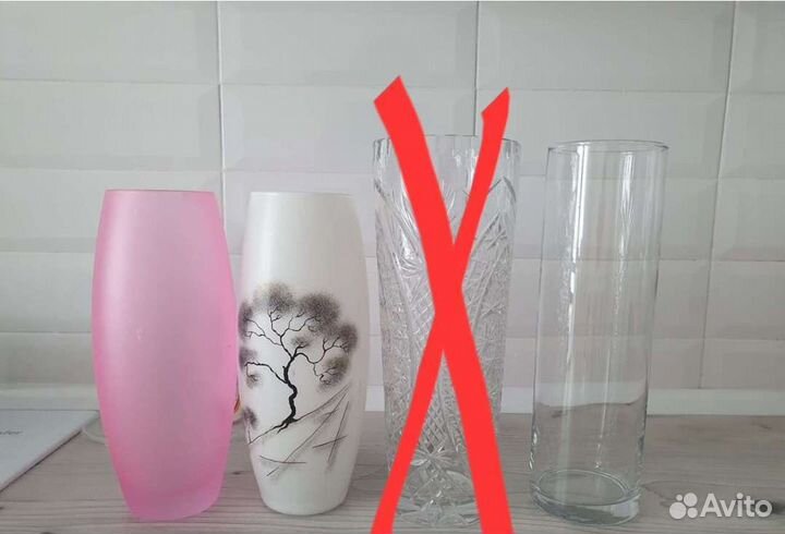 Ваза для цветов хрустальная большая новые