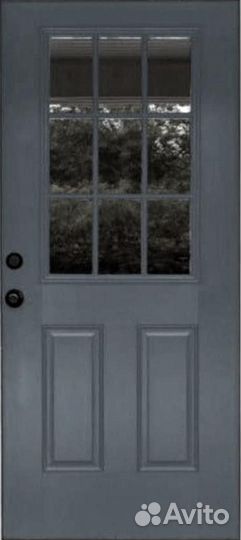 Дверь входная тёплая с окном, массив дерева.дсм37