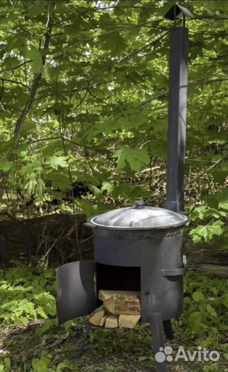 Пeчь для казaна с трyбой 12л