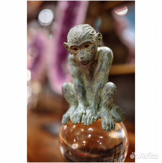Статуэтка декоративная серая Monkey