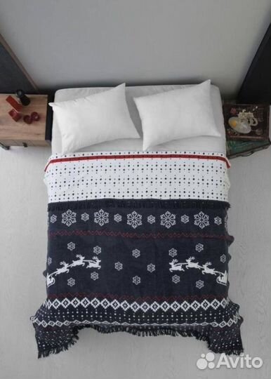 Плед покрывало 1,5 сп и евро хлопок 100 Турция