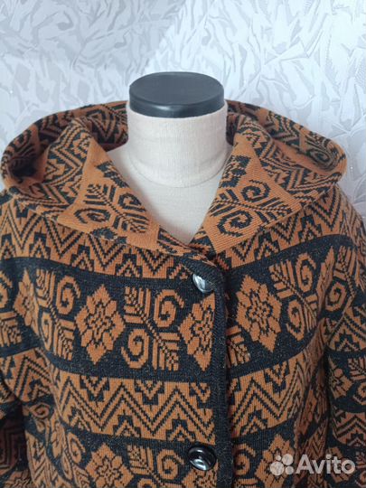 Вязанное пальто женский 52 размер