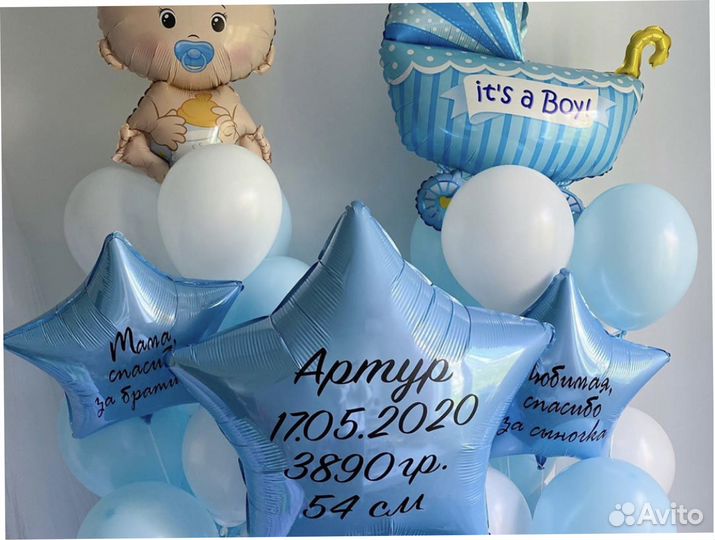 Воздушные шары и шарики выписка из роддома Ростов