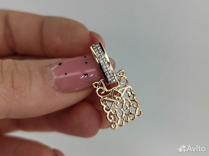 Серьги ажурные, покрытие золото