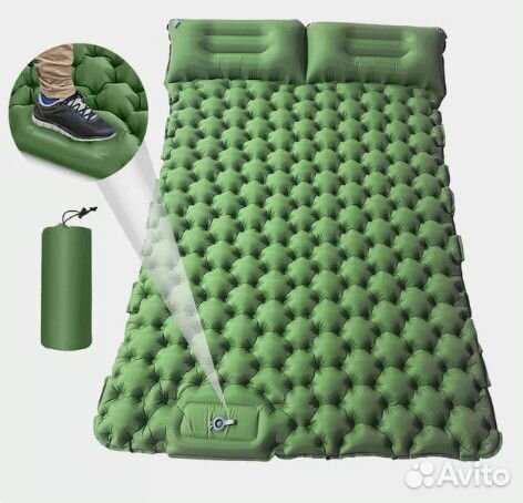 Толстый (9см) матрас надувной коврик туристический