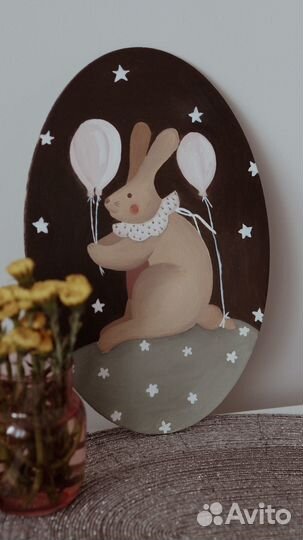 Картина кролик/заяц маслом