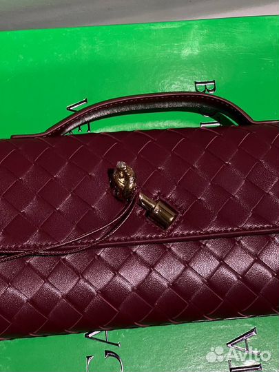 Сумка клатч Bottega Veneta бордовая