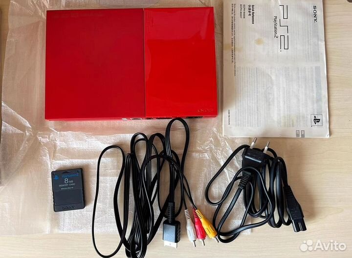 Sony Playstation 2 cinnabar red (красная)