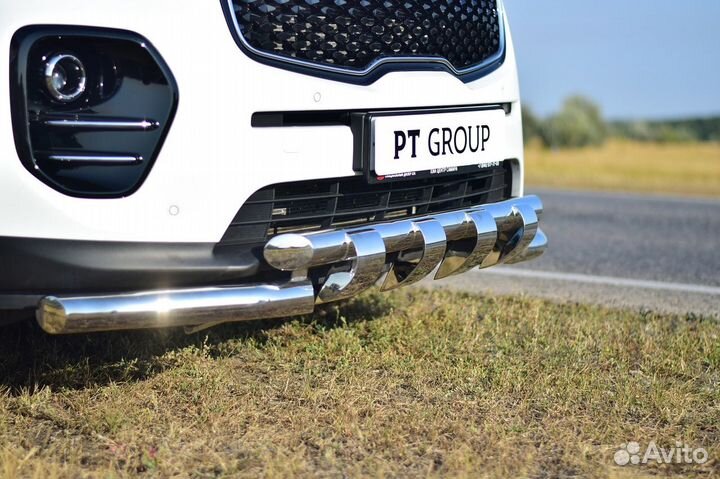 Защита бампера, пороги, труба хром Киа Спортаж