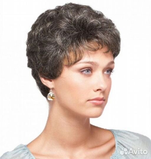 Парик удлинённый тёмно-коричневый mix