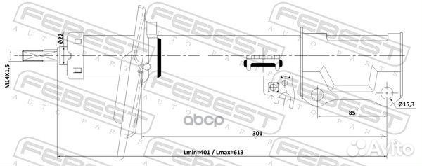 Амортизатор газовый зад лев 01110003RL Febest