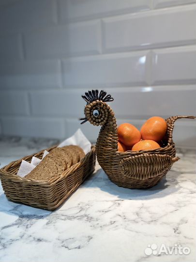 Плетеные корзины для хранения из бумажной лозы