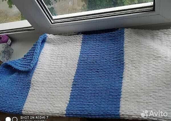 Плед плюшевый теплый ручной работы