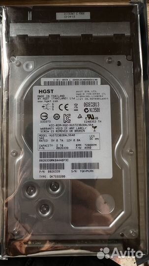 Жесткий диск hgst 2TB SAS 6GB/S