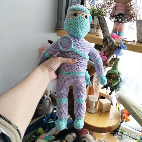 Ниндзя. Вязаная игрушка ручная работа