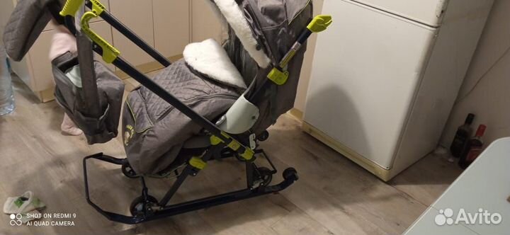 Детские санки коляска с колесами