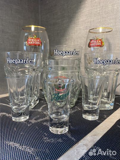 Бокалы. Hoegaarden. Spaten. Stella artois. Ольмека